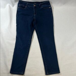 Chico's The Platinum Jegging Dark Indigo Slim Leg Denim Size 8P